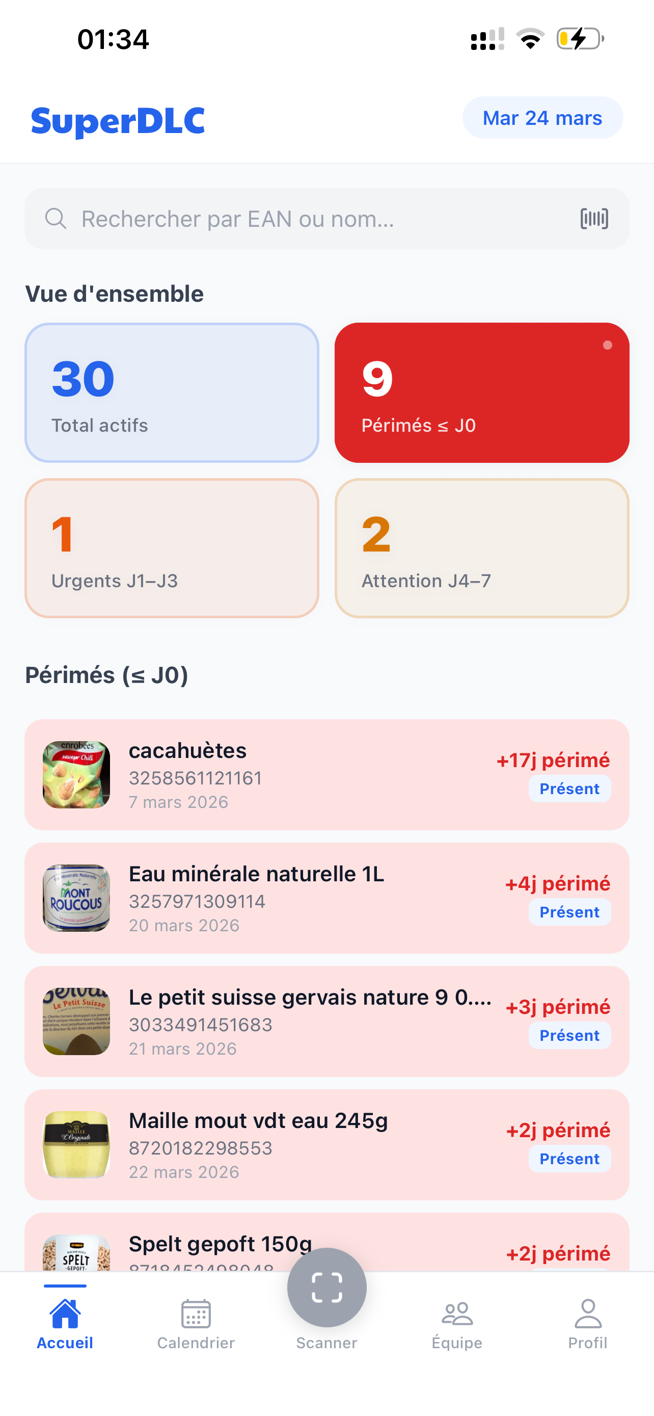 Alertes péremptions SuperDLC