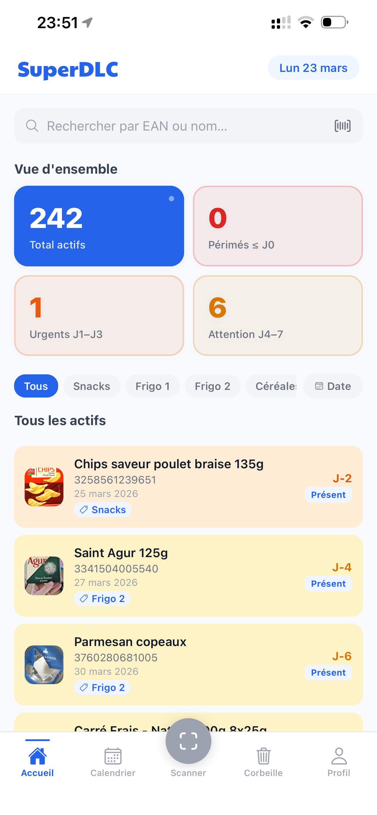 Tableau de bord SuperDLC