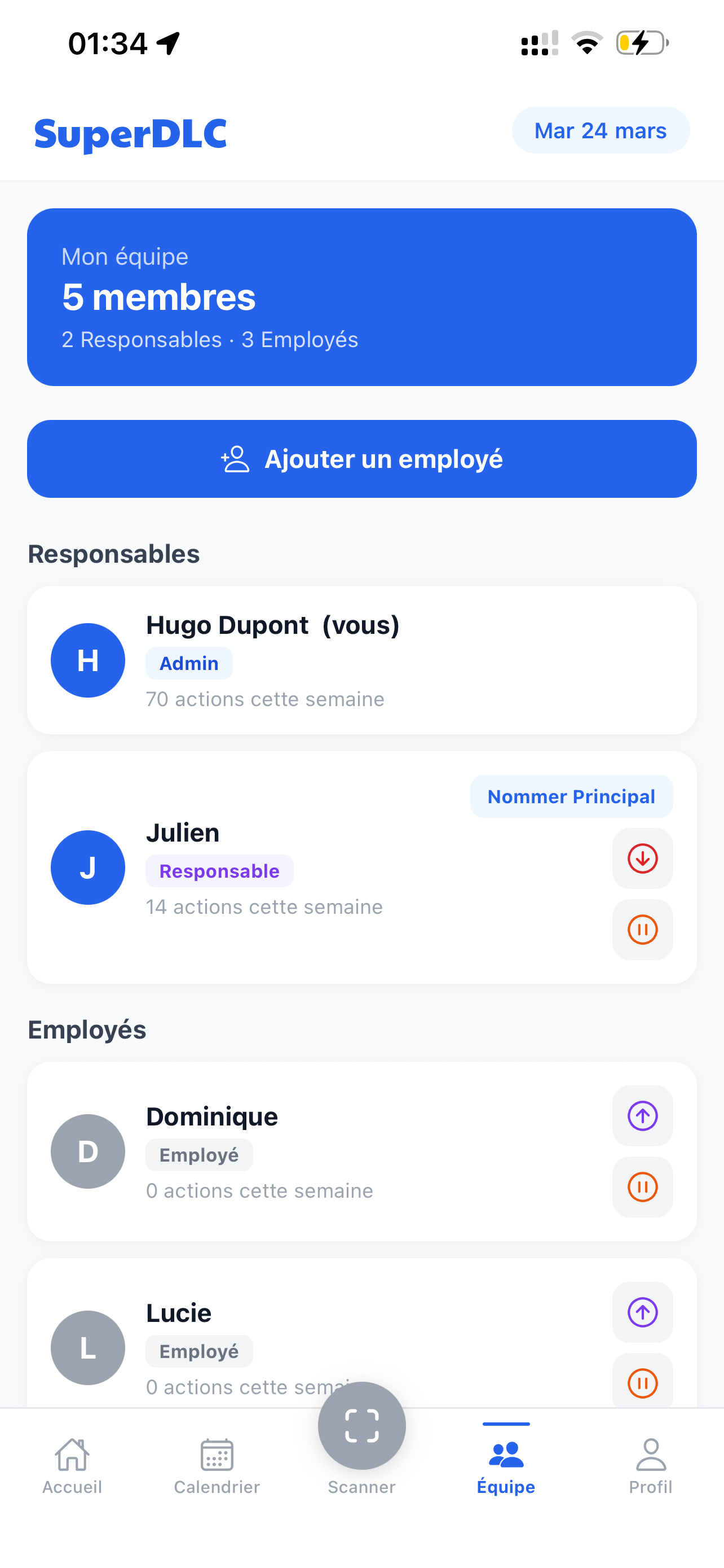 Gestion d'équipe SuperDLC